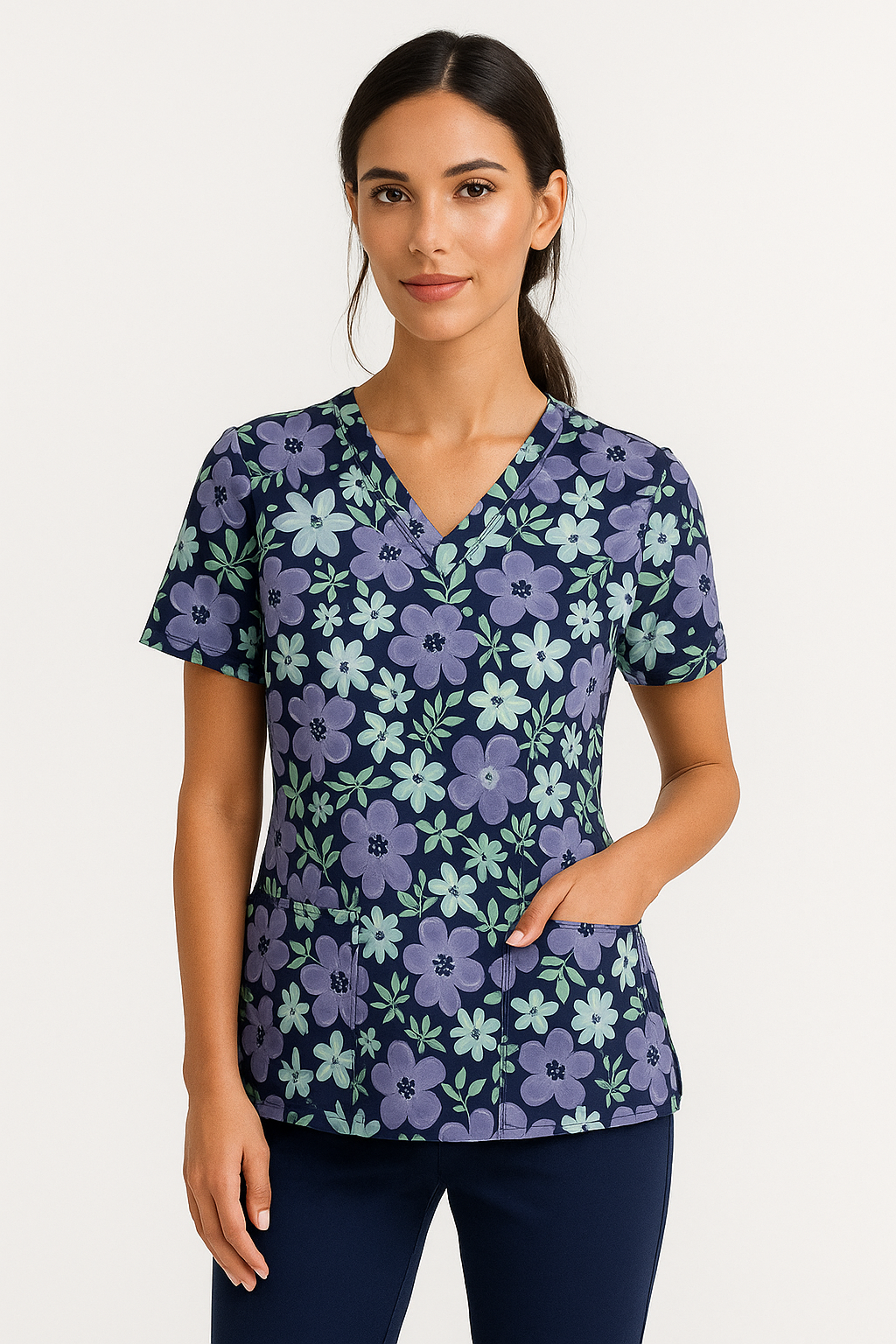 TOP ESTAMPADO FLORA NAVY