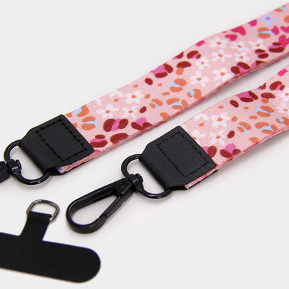 Lanyard con llavero rosa