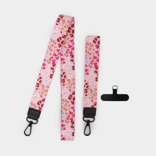 Lanyard con llavero rosa